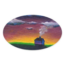 Morning landscape new year colourful original art