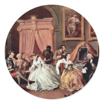 Morning Reception Of The Countess' By Hogarth Round Stickers