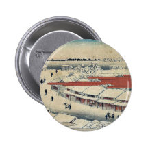 Morning snow at Yoshiwara by Ando, Hiroshige Ukiyo Pin