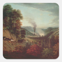 Morning view of Coalbrookdale, 1777 Square Sticker