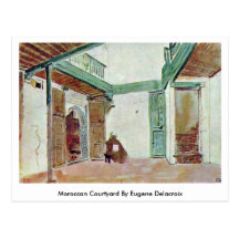 Moroccan Courtyard By Eugene Delacroix Postcards