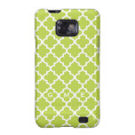 Moroccan fresh lime green tile design 3 monogram galaxy s2 cases