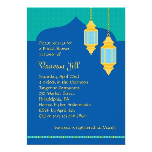 Moroccan Lantern Bridal Shower Invitation