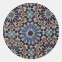 MoroccanTile Round Stickers