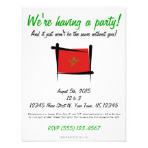 Morocco Brush Flag Custom Invites