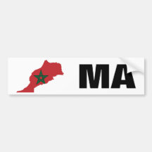 Morocco Flag Map Bumper Sticker