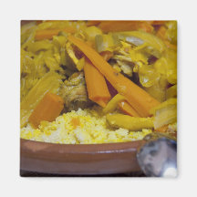 Morocco, Tetouan. Traditional Moroccan meal of Fridge Magnets