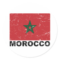 Morocco Vintage Flag Sticker
