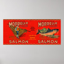 Morrello Brand Salmon Label Poster