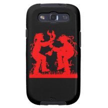 Morris Dancers Mobile Phone Cover in red on black Samsung Galaxy S3 Case