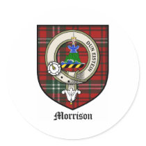 Morrison Clan Crest Badge Tartan Stickers