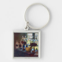 Mortar, Pestle and Bottles by Window Keychain