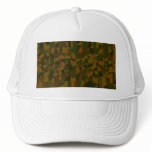 Mosaic Abstract Pattern. Green Brown Camo. Custom hats