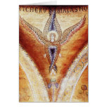 MOSAIC ANGEL , Brown Parchment Greeting Card