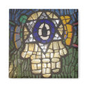 Mosaic Gold Hamsa with Star and Evil Eye magnets