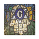 Mosaic Gold Hamsa with Star and Evil Eye magnets