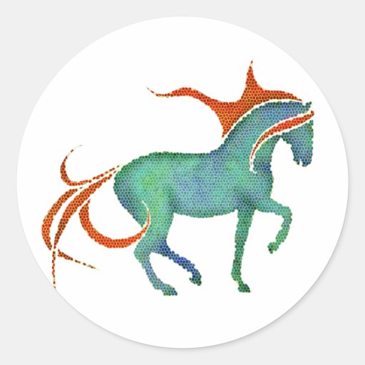 Mosaic Horse t-shirts & gifts Round Sticker
