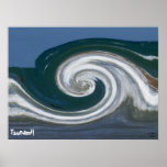 Mosaic Modern Abstract Art Tsunami! Poster Print