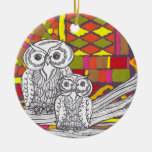 Mosaic Owls 1 Ornament