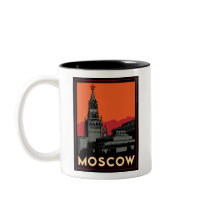 moscow russia kremlin art deco retro travel mug