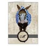 Moses Blue Rose Monogram Notecard