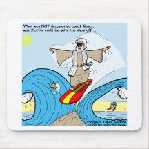Moses Surfs Funny Cartoon Tees Gifts Collectibles Mouse Mat