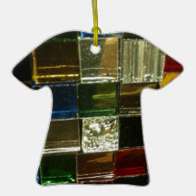mosiac colorful multi color red tiles christmas tree ornament