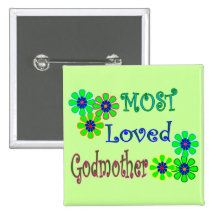 "Most Loved Godmother" Gifts Pins