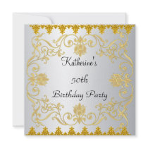 Most Popular Elegant White Gold  Invitation