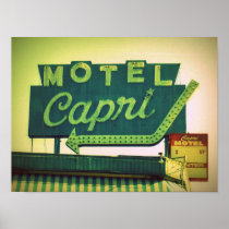 Motel Capri Vintage Motel Sign Photograph Posters