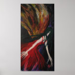 Moth Lady Reaching for Rose Poster