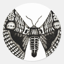 moth round sticker