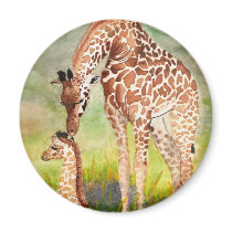 Mother and Baby Giraffes magnets