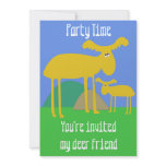 Mother and Baby Golden Deer Cartoon Invite invitations