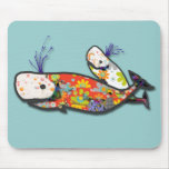 Mother and baby whale mousepads