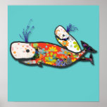 Mother and baby whale posters