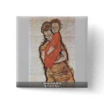 Mother And Child By Schiele Egon Pinback Button