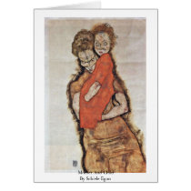 Mother And Child By Schiele Egon Card