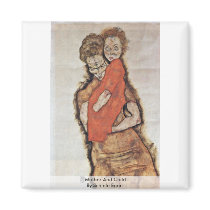 Mother And Child By Schiele Egon Fridge Magnets