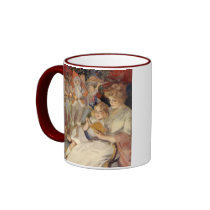 Mother and Child Reading Vintage Christmas Stories Mugs