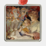Mother and Child Reading Vintage Christmas Stories Ornament