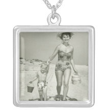 Mother and Son Walking Pendant