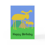 Mother, Baby Deer Happy Birthday Card