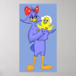 Mother Bird and Baby Bird Poster Print