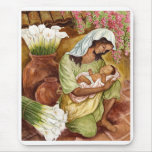 MOTHER & CHILD WITH CALA LILIES - MULTI mousepads
