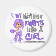 Mother Fights Like Girl H Lymphoma 42.9 Fridge Magnet