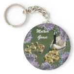 Mother Goose with Goslings keychain