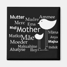 Mother in different languages refrigerator magnet