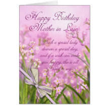 Mother in Law Birthday Card - Pink Feminine Floral
