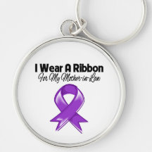 Mother-in-Law -  I Wear Purple Ribbon Keychains